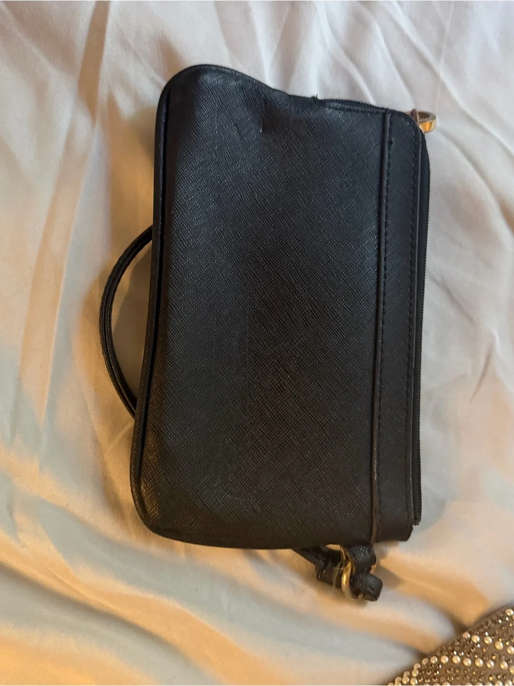Calvin Klein Black Gold-Accent Wristlet Clutch
